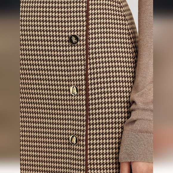 Lauren Ralph Lauren Houndstooth Knit Jacquard Skirt size Large - Picture 3 of 12